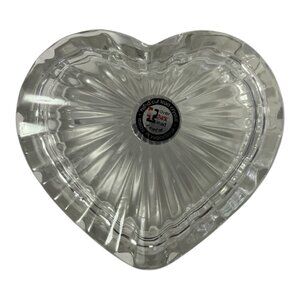 VTG Yugoslavian Lead Crystal Heart Trinket Box ZaJecar Hand Cut